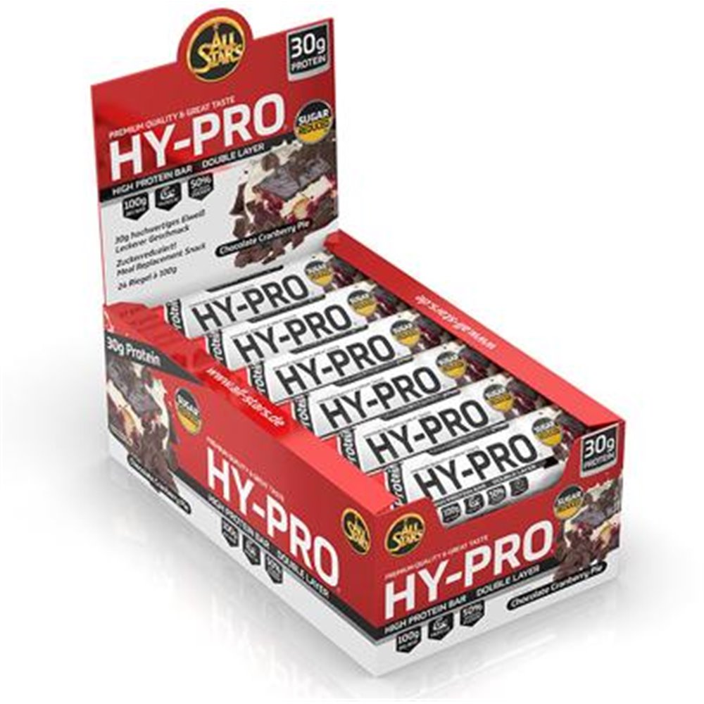 Sportnahrung, Riegel / Snacks All Stars Hy-Pro Bar, 24 x 100 g Riegel