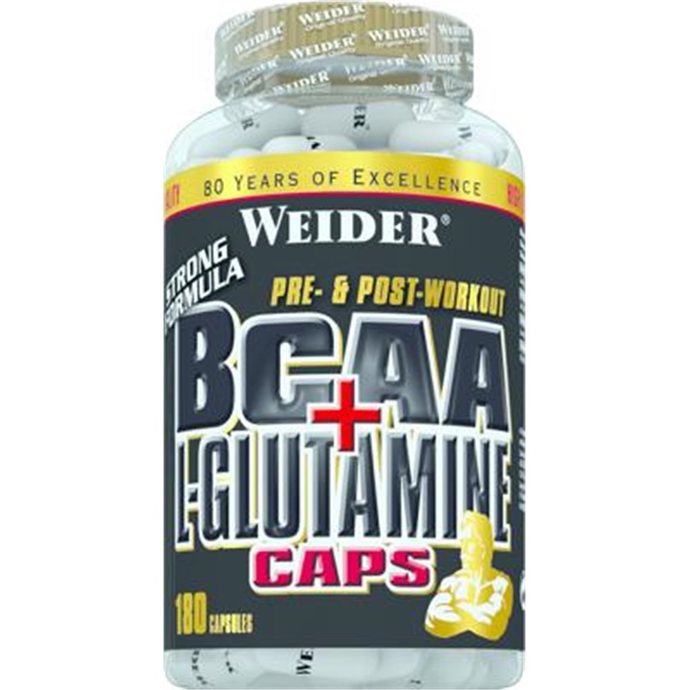 Sportnahrung, Aminosäuren, BCAA Joe Weider BCAA + L-Glutamine Caps, 180 Kapseln Dose